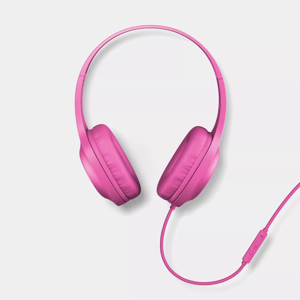 Lightweight Wired On‑Ear Headphones with Built‑in Microphone