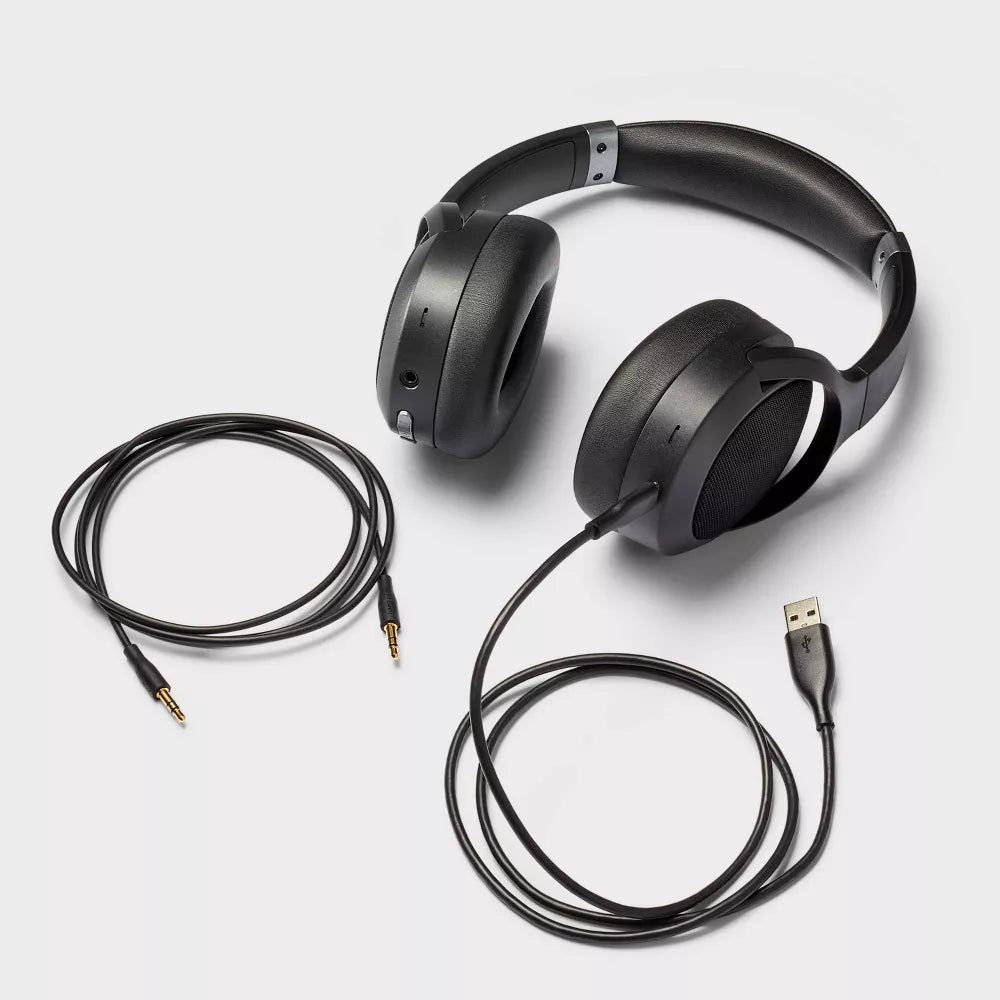 Active Noise Canceling Hybrid Wired Wireless Over‑Ear Headphones