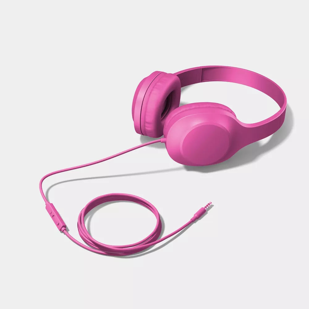 Lightweight Wired On‑Ear Headphones with Built‑in Microphone